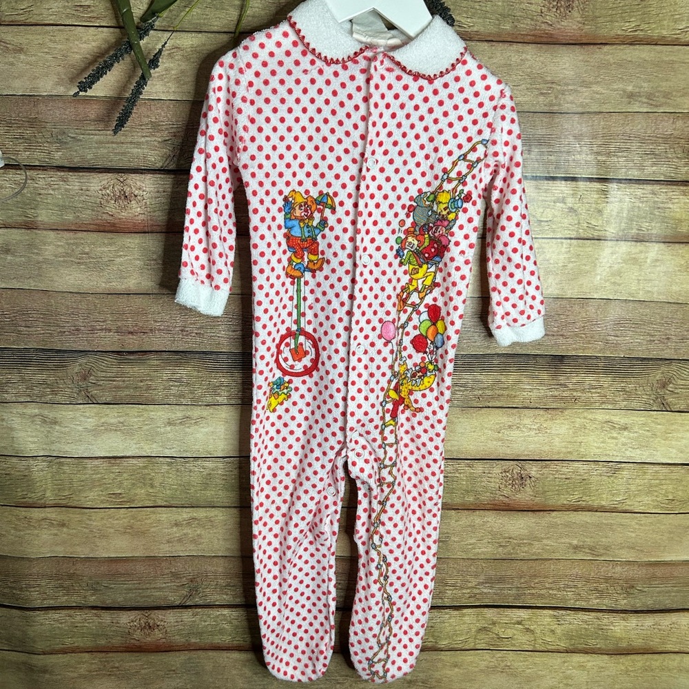 Vintage 70’s Terry Cloth Sleeper One Piece Baby Size 24 Months